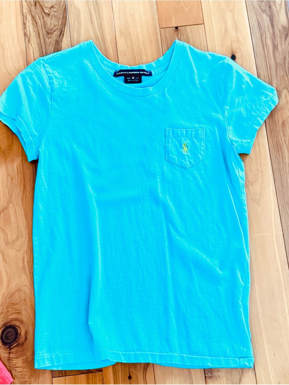 Ralph Lauren Women's Bright Aqua Pocket Tee